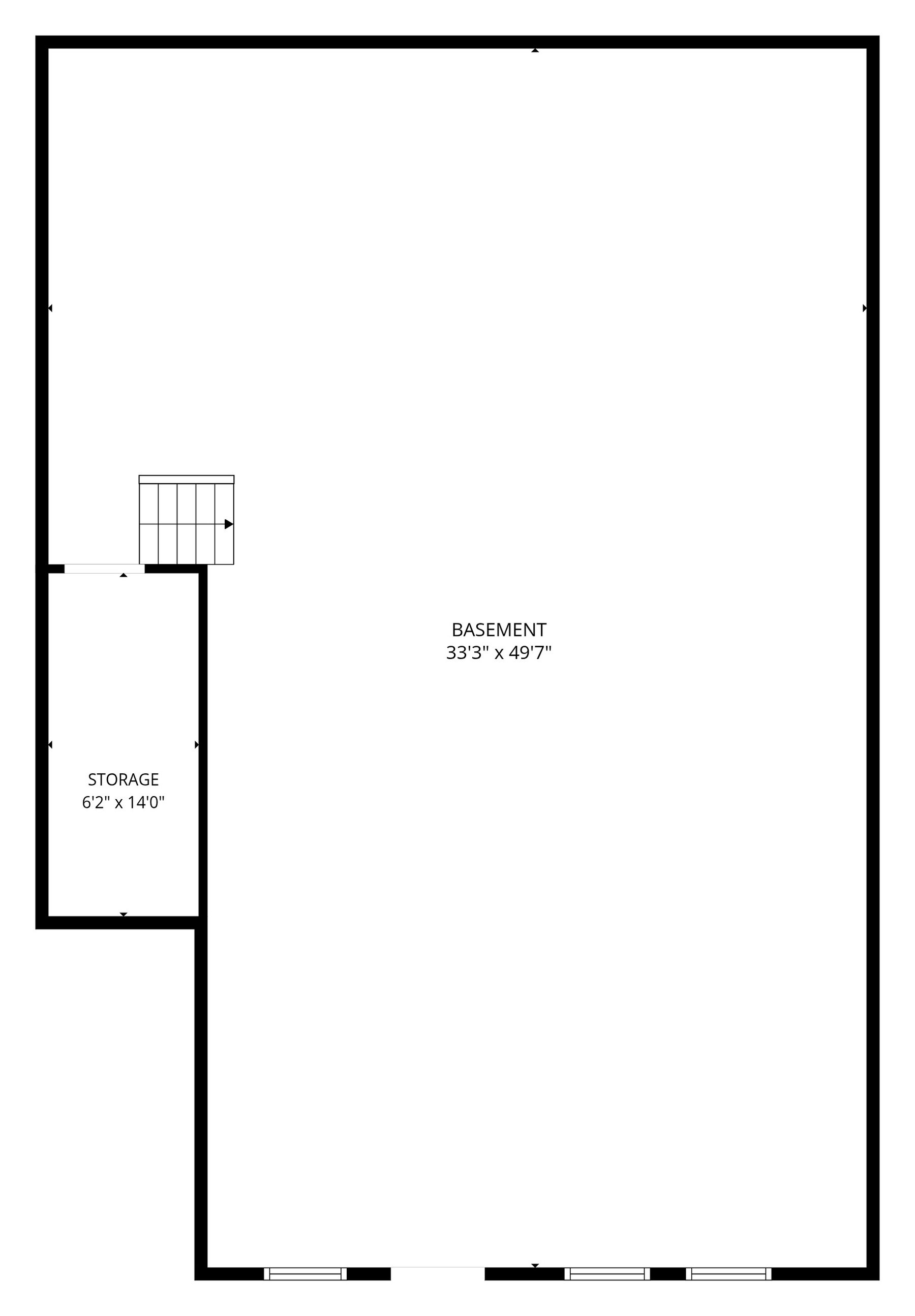 36408 Bynum Spur Rd House 2 – Basement floor plan with measurements