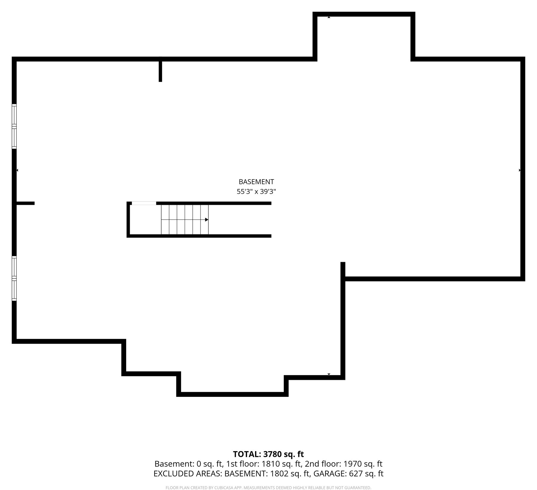 5427 164th Pl Basement floor plan with measurements