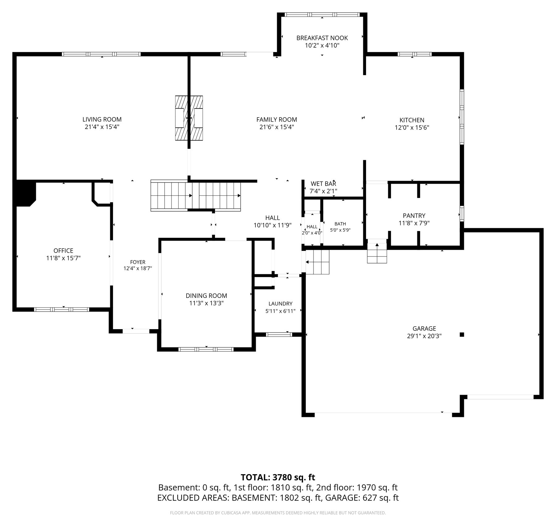 5427 164th Pl Main Level floor plan with measurements