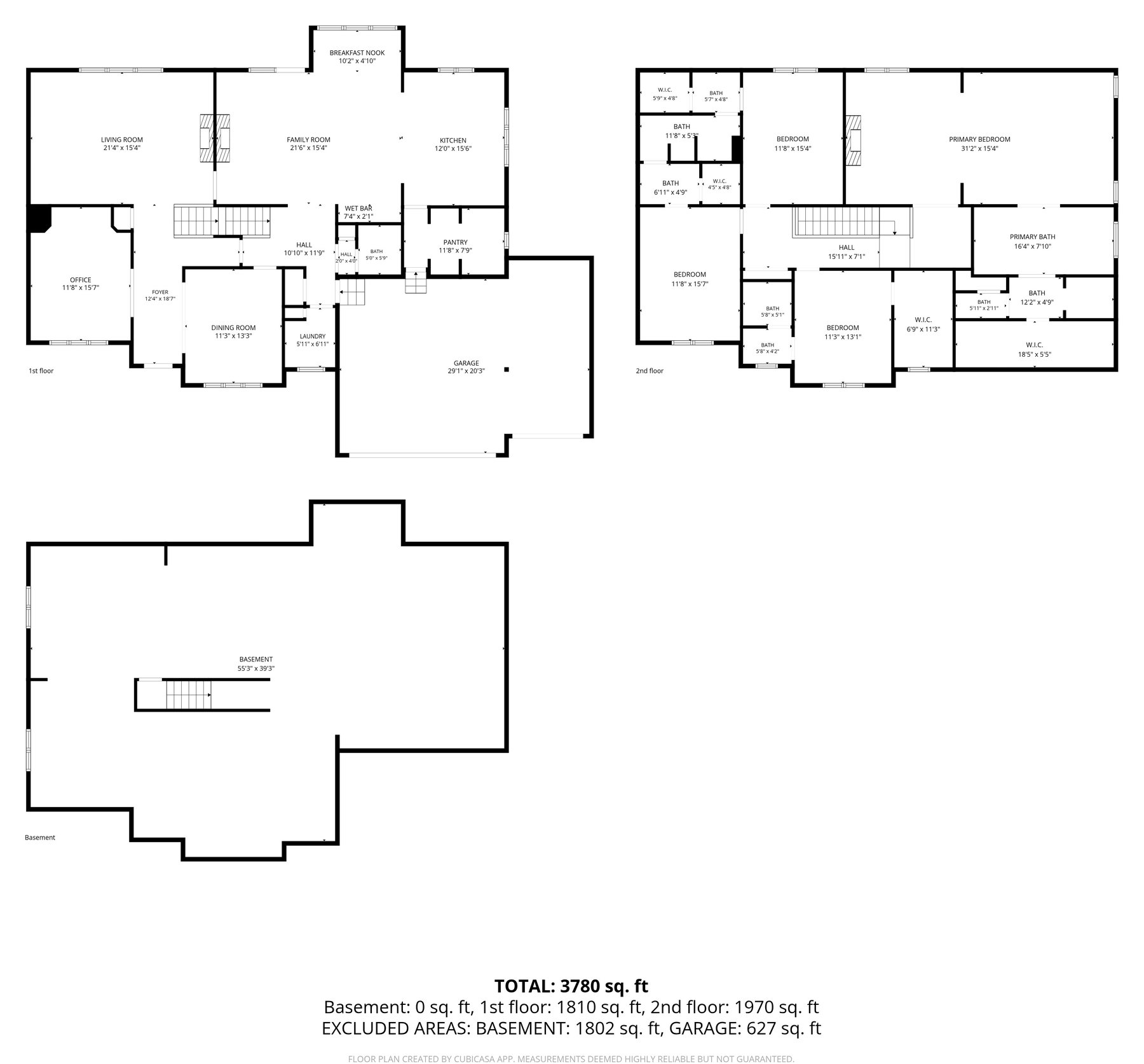 5427 164th Pl All Levels floor plan with measurements