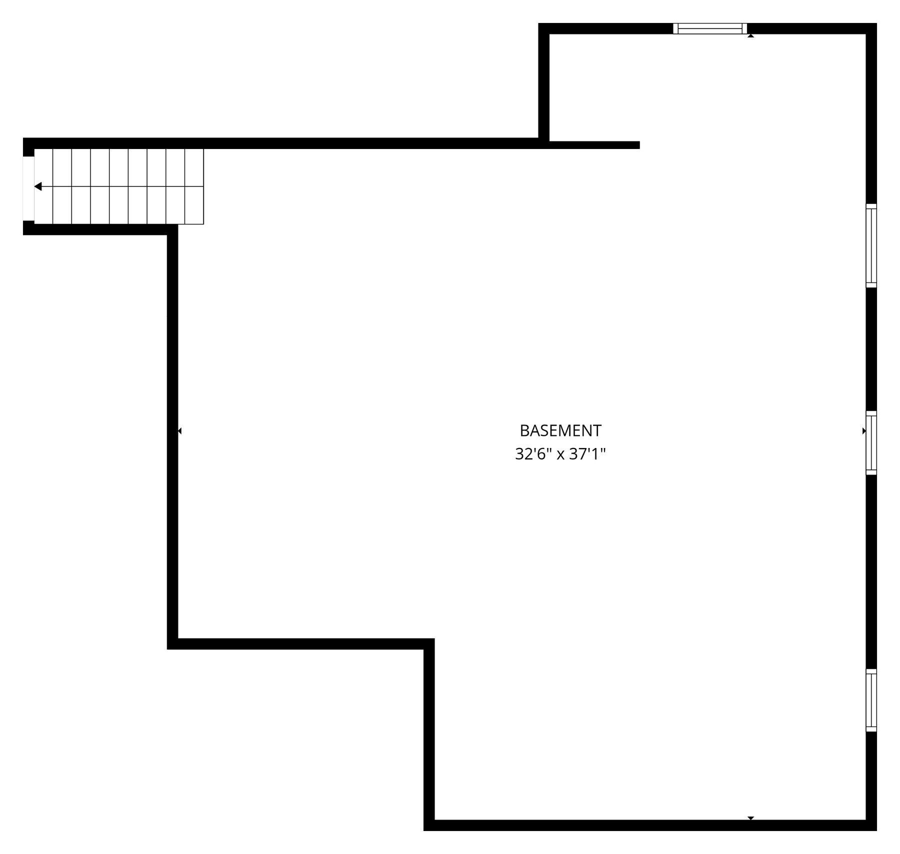 8417 Jarboe St Lower Level floor plan with measurements
