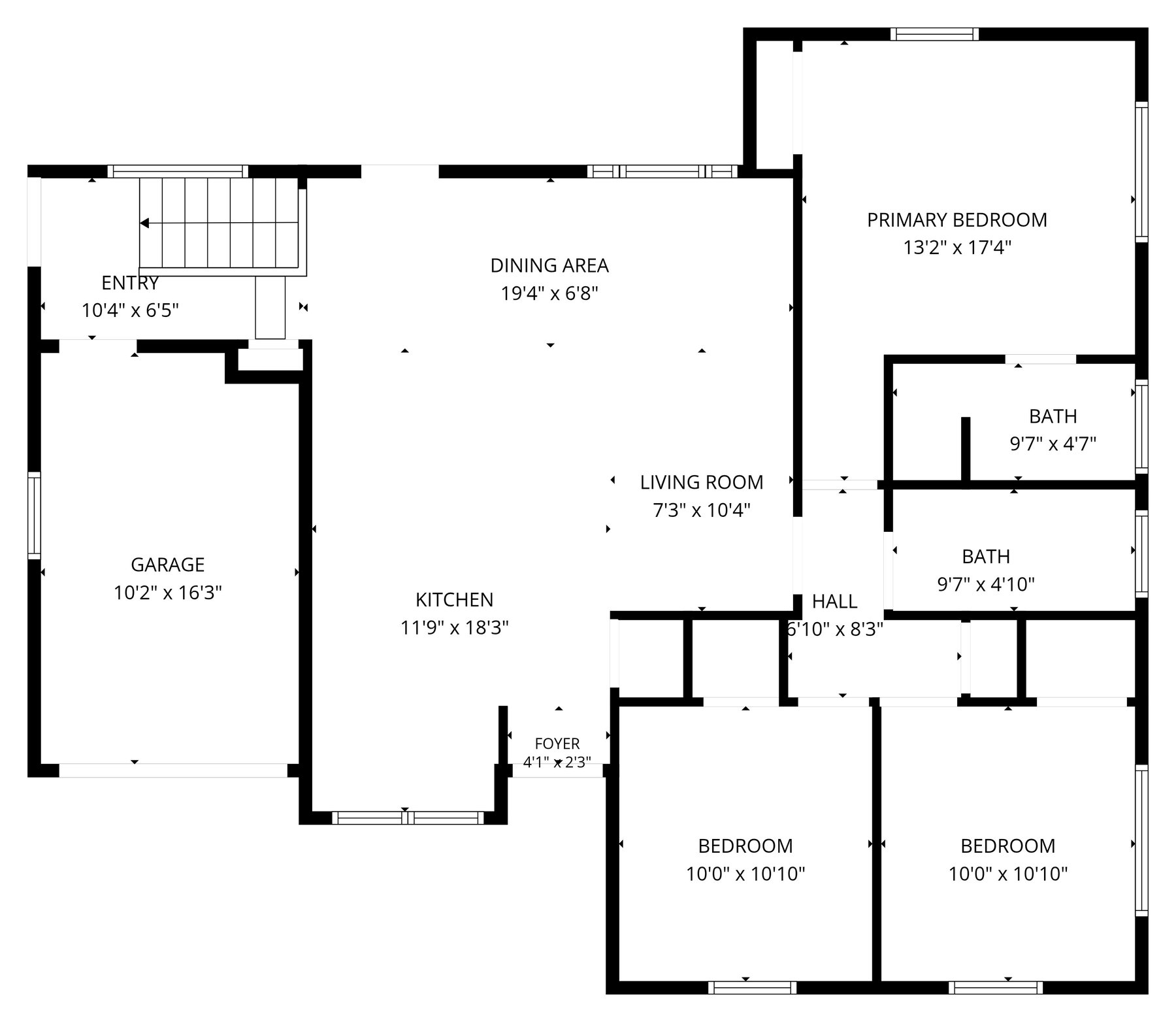 8417 Jarboe St Main Level floor plan with measurements
