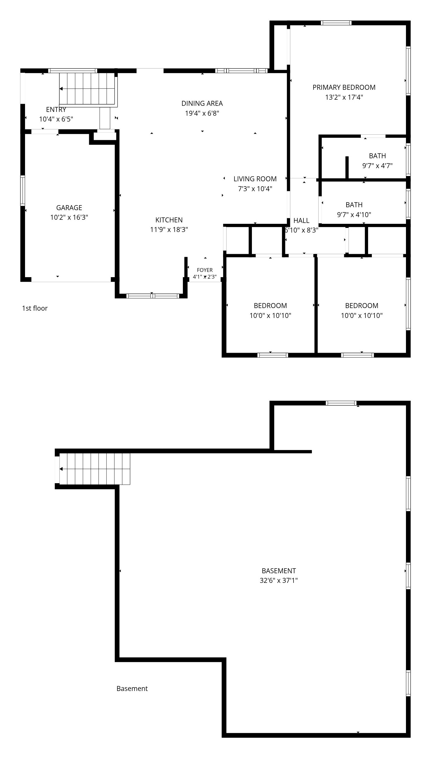 8417 Jarboe St All Levels floor plan with measurements